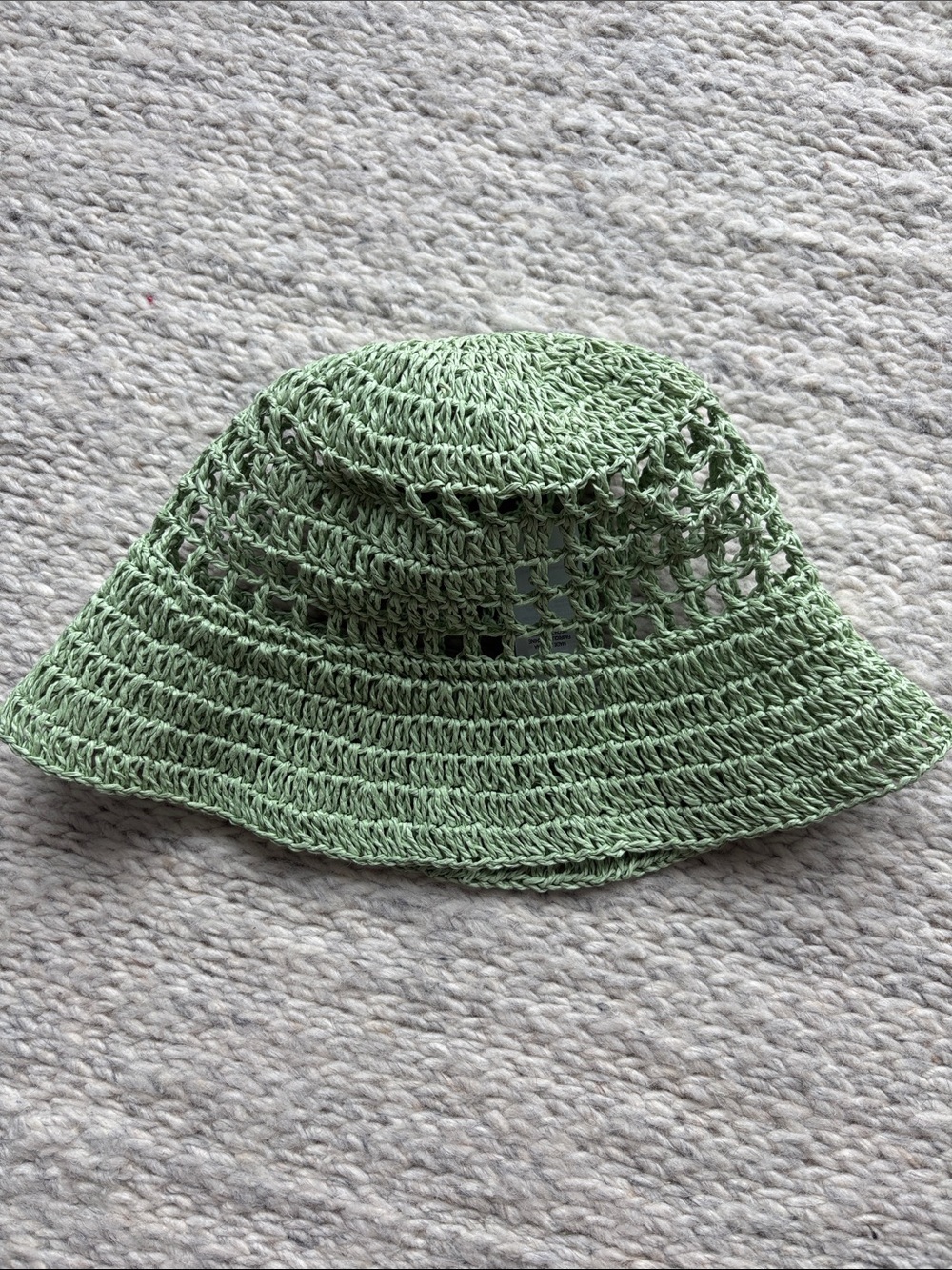 LUCKY BRAND Light Green Crochet Bucket Hat